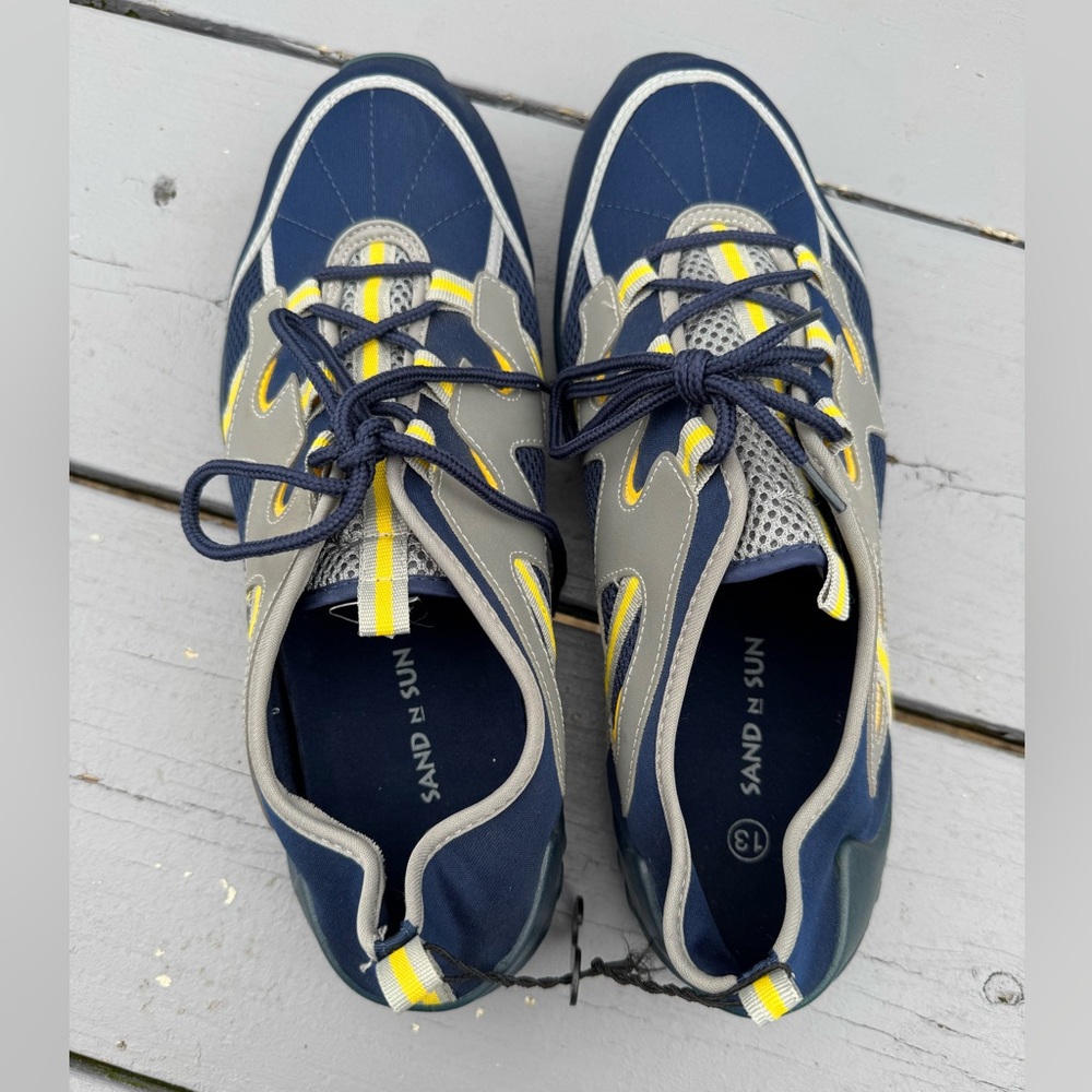 Sand n Sun Blue and Yellow Athletic Shoes S/13 - Picture 6 of 13